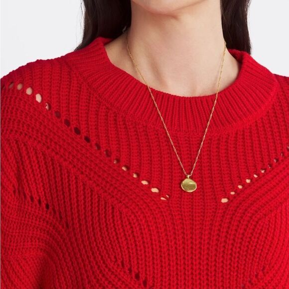 STITCHES&STRIPES
Coquetta Pointelle Sweater red size‎ M NWT - Picture 4 of 6